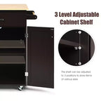 Chariot de cuisine roulant Costway avec rangement Marron/Blanc