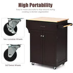 Chariot de cuisine roulant Costway avec rangement Marron/Blanc