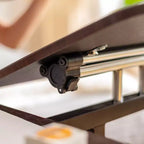 Chariot pour ordinateur portable à hauteur réglable IRIS USA avec table d'appoint et poste de travail roulant dynamique, support pour ordinateur portable, marron