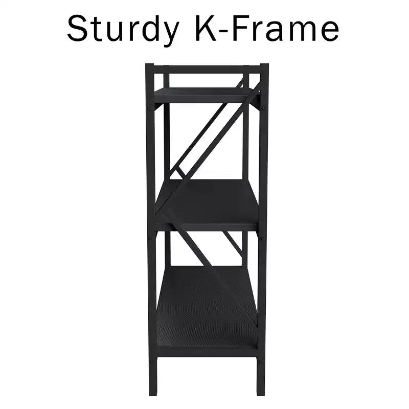 Étagère à 3 niveaux Lavish Home - Table console ou étagère de rangement, Noire