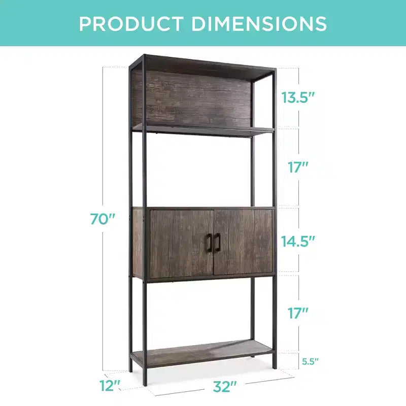 Meuble de rangement bibliothèque Best Choice Products pour salon, couloir avec placard fermé, design surélevé