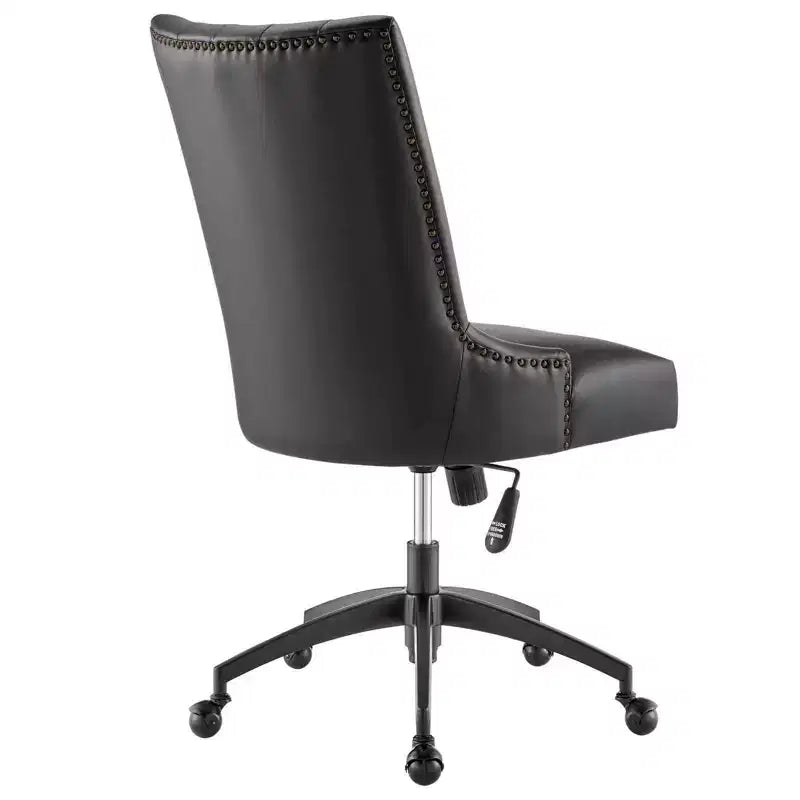 Fauteuil de bureau en cuir végétalien capitonné Empower Channel – Modway