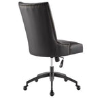 Fauteuil de bureau en cuir végétalien capitonné Empower Channel – Modway