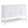 HOMCOM 47 Modern Sideboard, Buffet Cabinet, Accent Cupboard with Adjustable Shelves and Drawers, for Living Room, White
