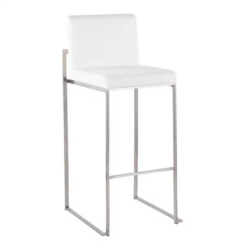 Lot de 2 tabourets de bar hauts Fuji en acier inoxydable/velours - LumiSource