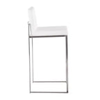 Lot de 2 tabourets de bar hauts Fuji en acier inoxydable/velours - LumiSource