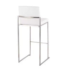 Lot de 2 tabourets de bar hauts Fuji en acier inoxydable/velours - LumiSource