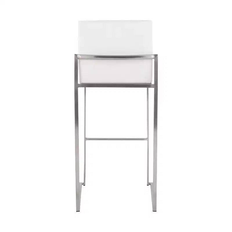 Lot de 2 tabourets de bar hauts Fuji en acier inoxydable/velours - LumiSource