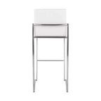 Lot de 2 tabourets de bar hauts Fuji en acier inoxydable/velours - LumiSource