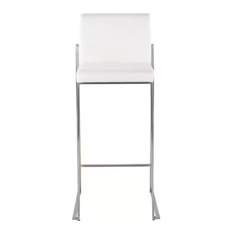 Lot de 2 tabourets de bar hauts Fuji en acier inoxydable/velours - LumiSource