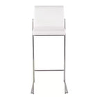 Lot de 2 tabourets de bar hauts Fuji en acier inoxydable/velours - LumiSource