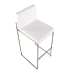 Lot de 2 tabourets de bar hauts Fuji en acier inoxydable/velours - LumiSource