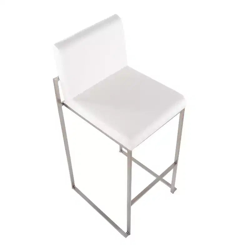 Lot de 2 tabourets de bar hauts Fuji en acier inoxydable/velours - LumiSource