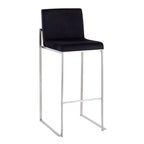 Lot de 2 tabourets de bar hauts Fuji en acier inoxydable/velours - LumiSource