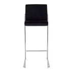 Lot de 2 tabourets de bar hauts Fuji en acier inoxydable/velours - LumiSource