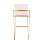 Lot de 2 tabourets de bar Fuji à dossier haut en acier inoxydable/velours avec pieds dorés - LumiSource