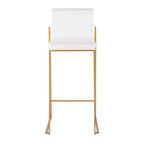 Lot de 2 tabourets de bar Fuji à dossier haut en acier inoxydable/velours avec pieds dorés - LumiSource