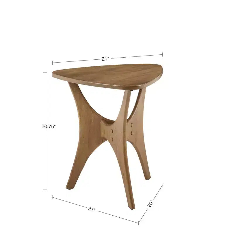 Table d'appoint triangulaire en bois Blaze