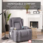 Fauteuil inclinable électrique en lin Best Choice Products avec port USB, chauffage et porte-gobelets