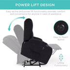 Fauteuil inclinable électrique en lin Best Choice Products avec port USB, chauffage et porte-gobelets