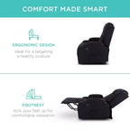 Fauteuil inclinable électrique en lin Best Choice Products avec port USB, chauffage et porte-gobelets