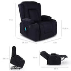Fauteuil inclinable électrique en lin Best Choice Products avec port USB, chauffage et porte-gobelets
