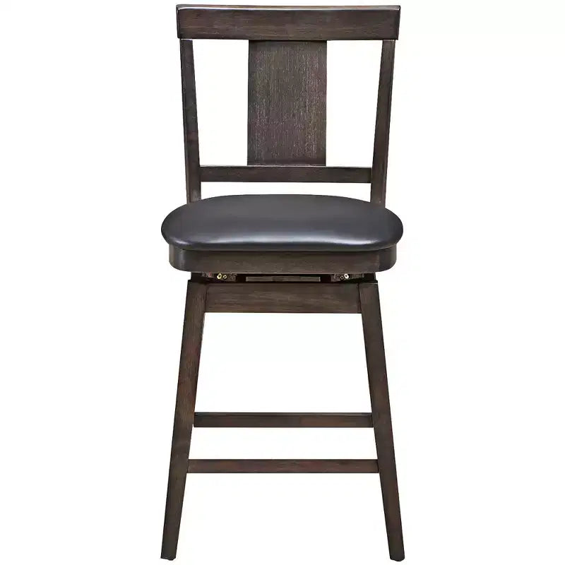 Costway Tabouret de Bar Pivotant 1/2/3/4 pièces, Chaise de Bar Hauteur Comptoir 61 cm Rembourrée avec Pieds en Bois d'Hévéa