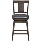 Costway Tabouret de Bar Pivotant 1/2/3/4 pièces, Chaise de Bar Hauteur Comptoir 61 cm Rembourrée avec Pieds en Bois d'Hévéa