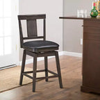 Costway Tabouret de Bar Pivotant 1/2/3/4 pièces, Chaise de Bar Hauteur Comptoir 61 cm Rembourrée avec Pieds en Bois d'Hévéa