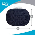 BirdRock Home Pouf Rond Repose-Pieds Ottoman - Bleu Marine