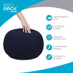 BirdRock Home Pouf Rond Repose-Pieds Ottoman - Bleu Marine