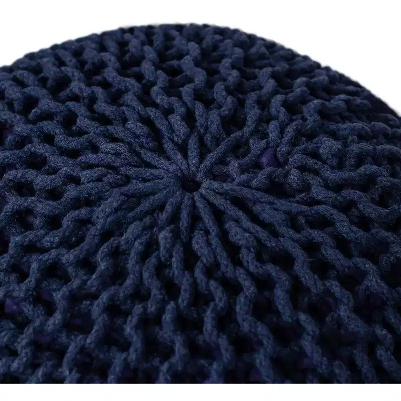 BirdRock Home Pouf Rond Repose-Pieds Ottoman - Bleu Marine