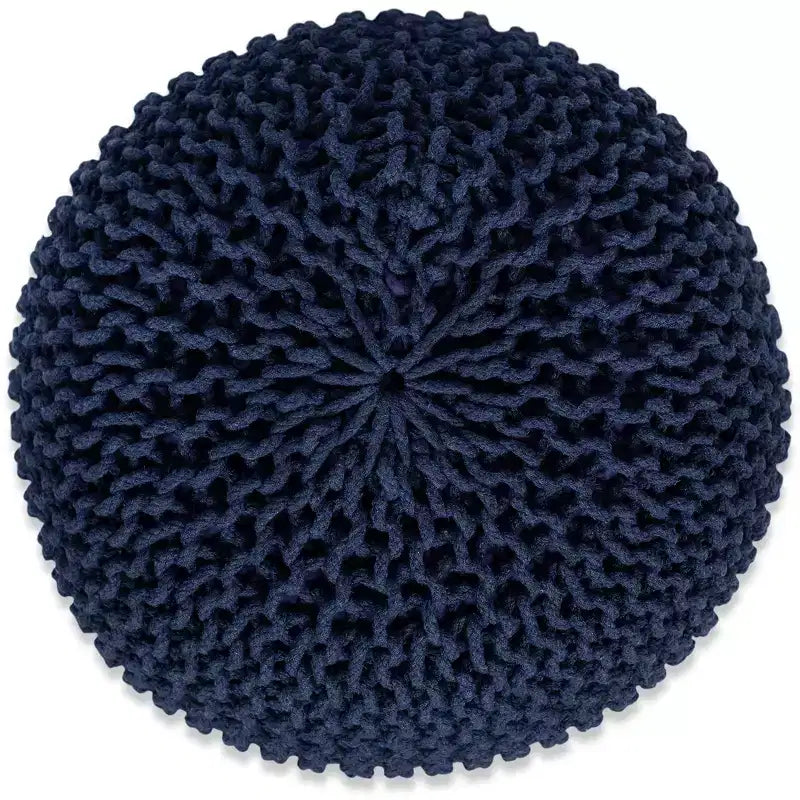 BirdRock Home Pouf Rond Repose-Pieds Ottoman - Bleu Marine