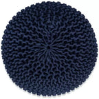 BirdRock Home Pouf Rond Repose-Pieds Ottoman - Bleu Marine