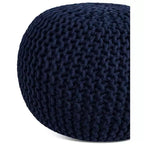 BirdRock Home Pouf Rond Repose-Pieds Ottoman - Bleu Marine
