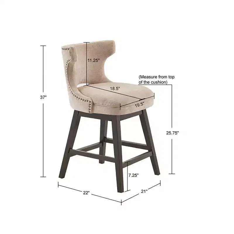 Tabouret de bar pivotant Cheryl, hauteur comptoir - Madison Park (25,75 po)