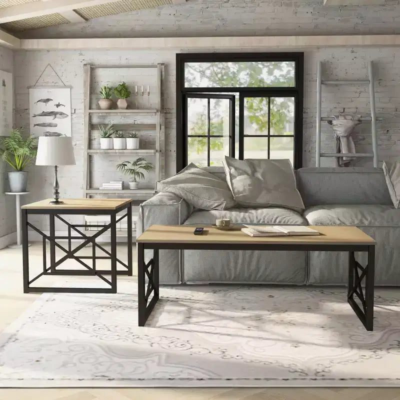 Ensemble de 2 tables basses et d'appoint Daxton - miBasics