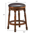 Costway Lot de 4 tabourets de bar pivotants en cuir, rembourrés, sans dossier, pour salle à manger, cuisine ou pub
