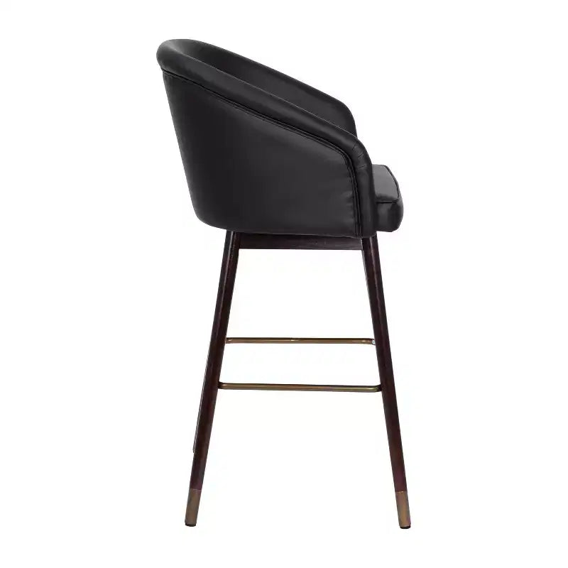Tabouret Merrick Lane Temperance à cadre en bois moderne avec accents métalliques