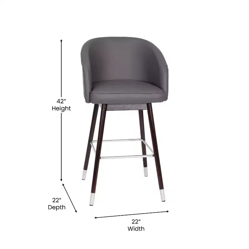 Tabouret Merrick Lane Temperance à cadre en bois moderne avec accents métalliques