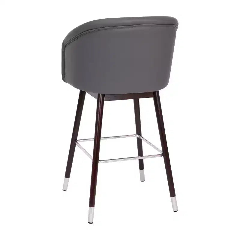 Tabouret Merrick Lane Temperance à cadre en bois moderne avec accents métalliques