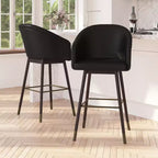 Tabouret Merrick Lane Temperance à cadre en bois moderne avec accents métalliques