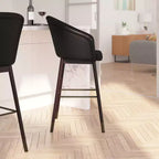 Tabouret Merrick Lane Temperance à cadre en bois moderne avec accents métalliques
