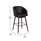 Tabouret Merrick Lane Temperance à cadre en bois moderne avec accents métalliques