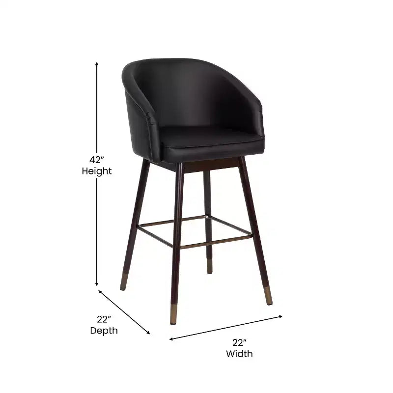 Tabouret Merrick Lane Temperance à cadre en bois moderne avec accents métalliques