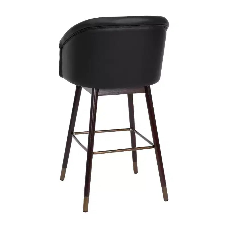 Tabouret Merrick Lane Temperance à cadre en bois moderne avec accents métalliques