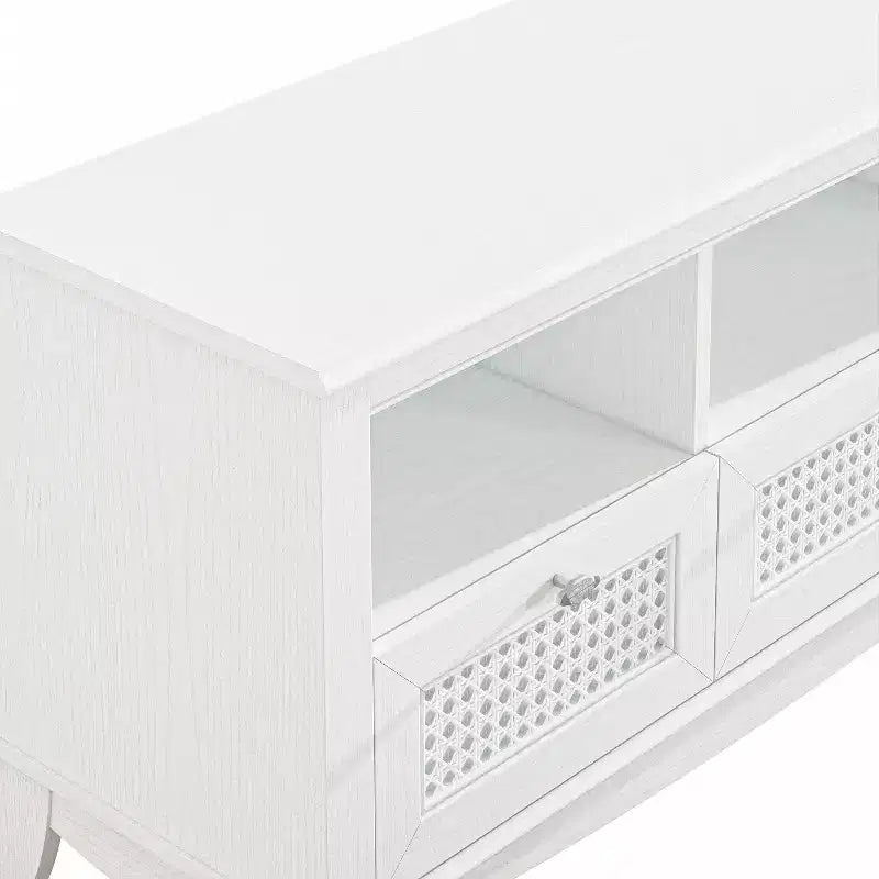 Meuble TV traditionnel en bois naturel de 55 po pour téléviseurs jusqu'à 60 po avec tiroir - Essentiels pour la maison