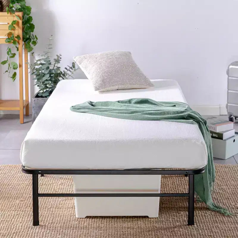 Base de lit avec sommier en lattes de bambou SmartBase Essential 14 pouces - Noir - Zinus