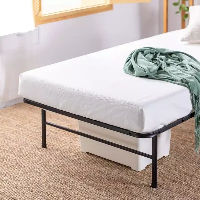 Base de lit avec sommier en lattes de bambou SmartBase Essential 14 pouces - Noir - Zinus