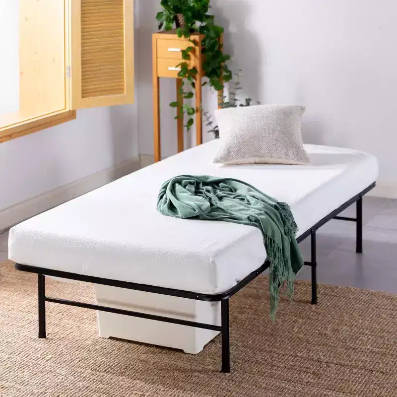 Base de lit avec sommier en lattes de bambou SmartBase Essential 14 pouces - Noir - Zinus